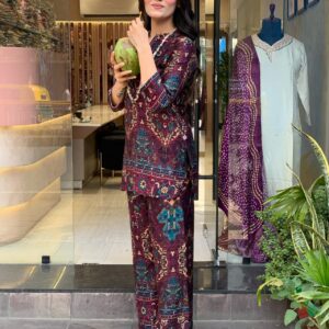 Maroon Printed Co-Ord Set for Women | Ethnic Kurta Pant Set for Casual & Festive Wear
