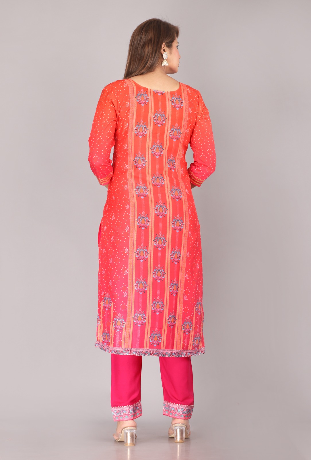 Red Embroidered Kurta Pant Set with Dupatta for Women | Festive Ethnic Wear - Image 5